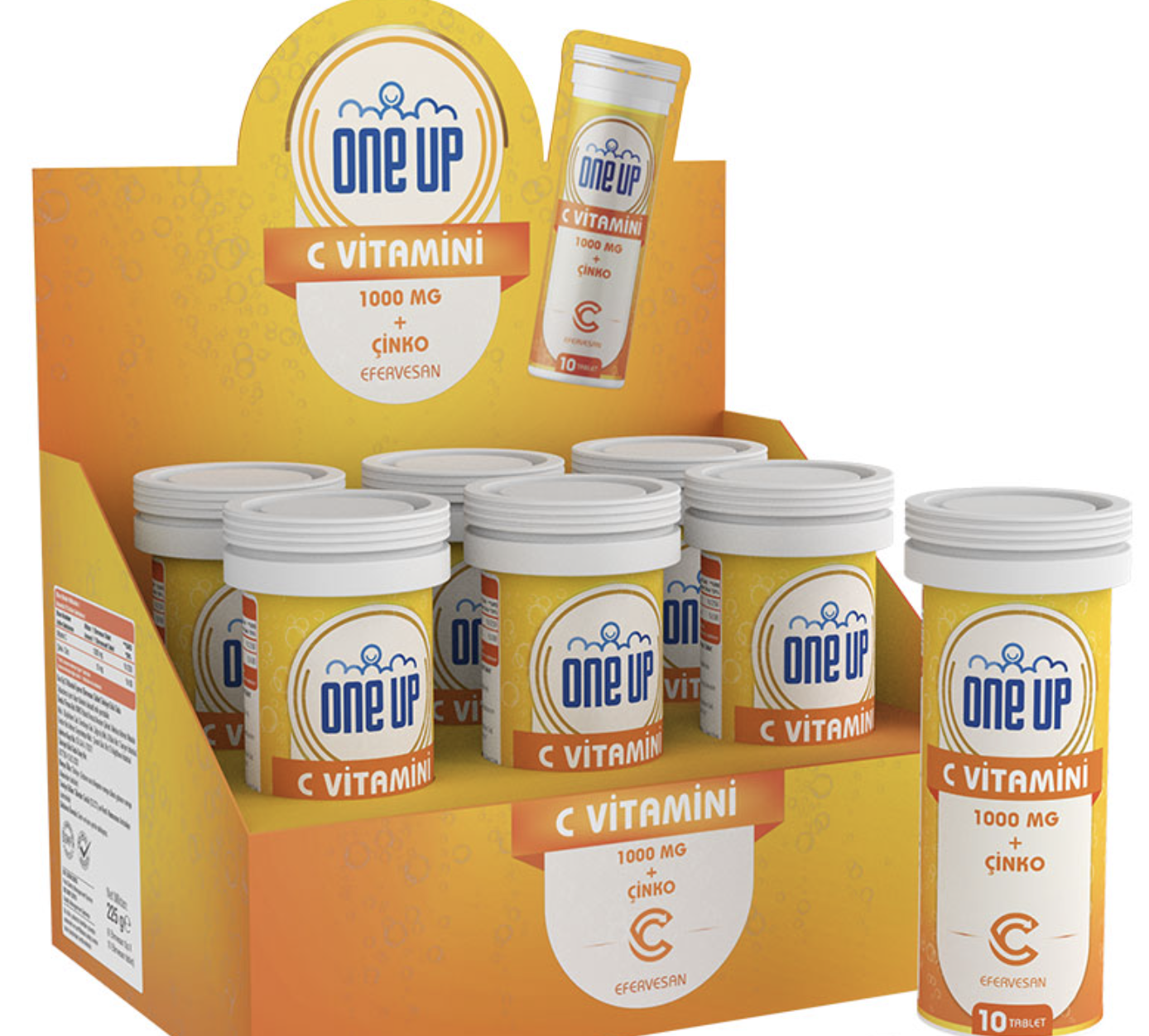 ONE UP C VİTAMİNİ + ÇİNKO 10 EFERVESAN TABLET 6 LI KUTU