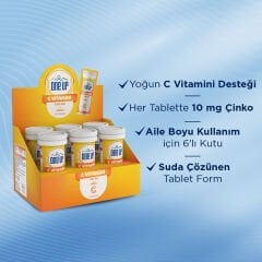 ONE UP C VİTAMİNİ + ÇİNKO 10 EFERVESAN TABLET 6 LI KUTU