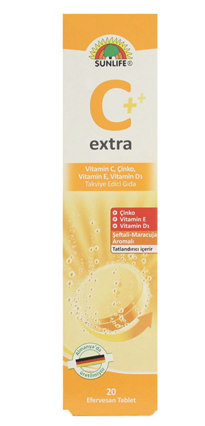 SUNLİFE  VİTAMİN C EXTRA 20 EFERVESAN TABLET
