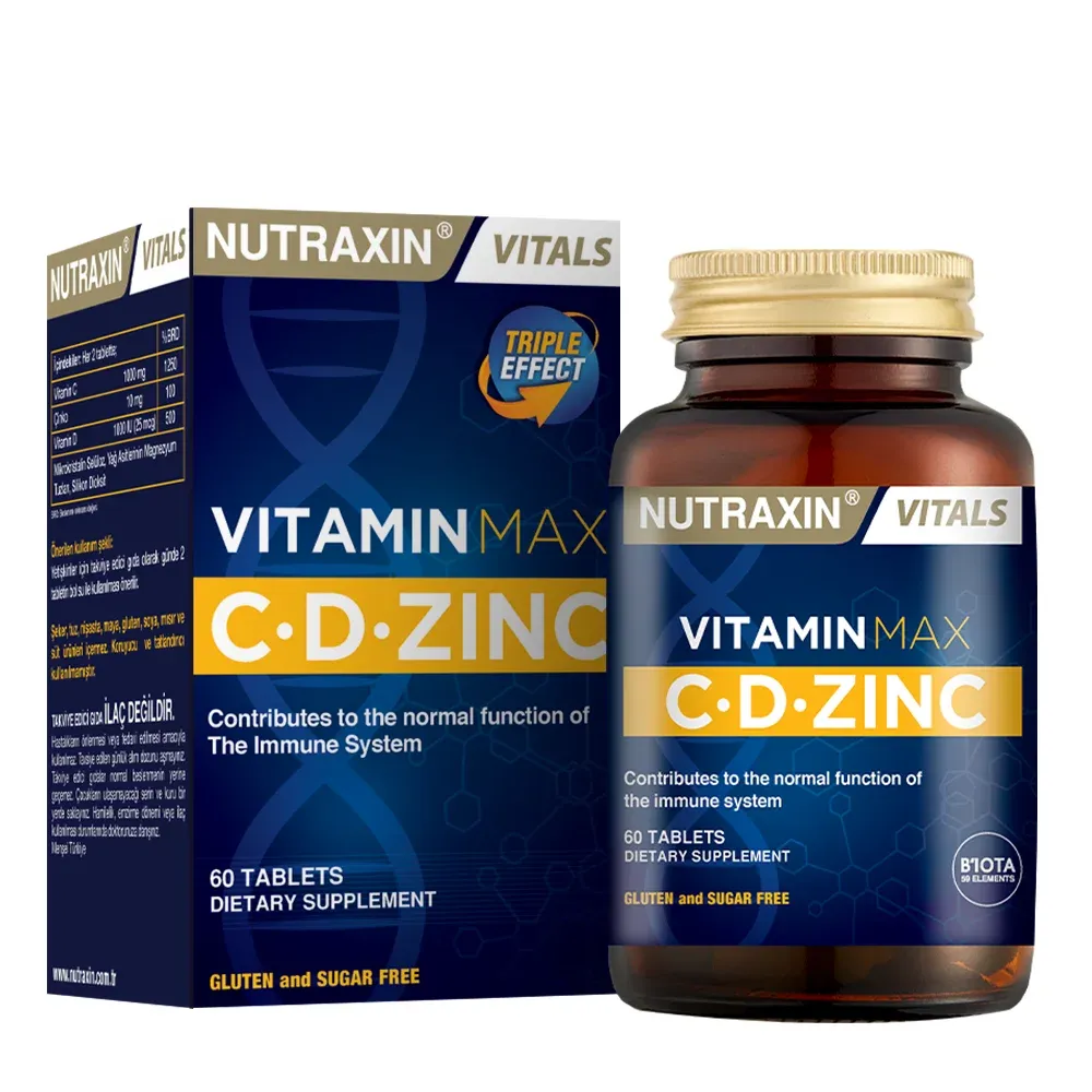 NUTRAXİN VİTAMİN  MAX C + D ÇİNKO 60 TABLET