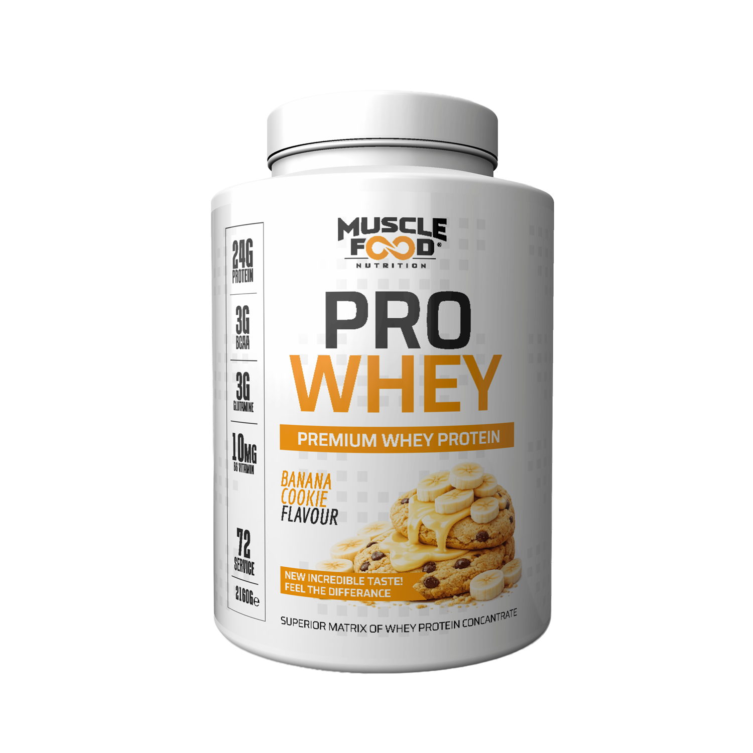 MUSCLE FOOD PROWHEY PROTEİN 2160 GR MUZ KURABİYE