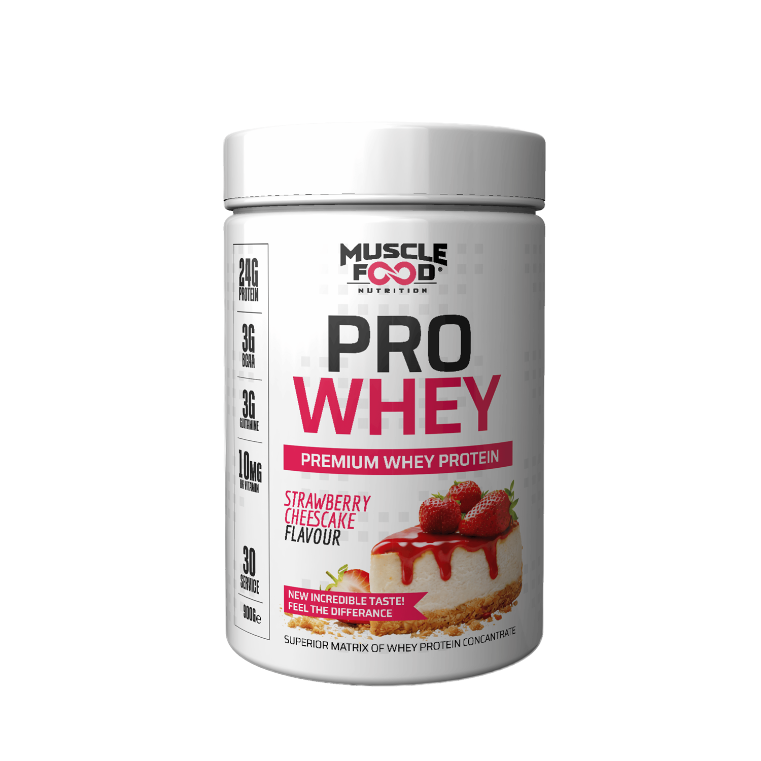 MUSCLE FOOD PROWHEY PROTEİN 900 GR ÇİLEK CHEESCAKE