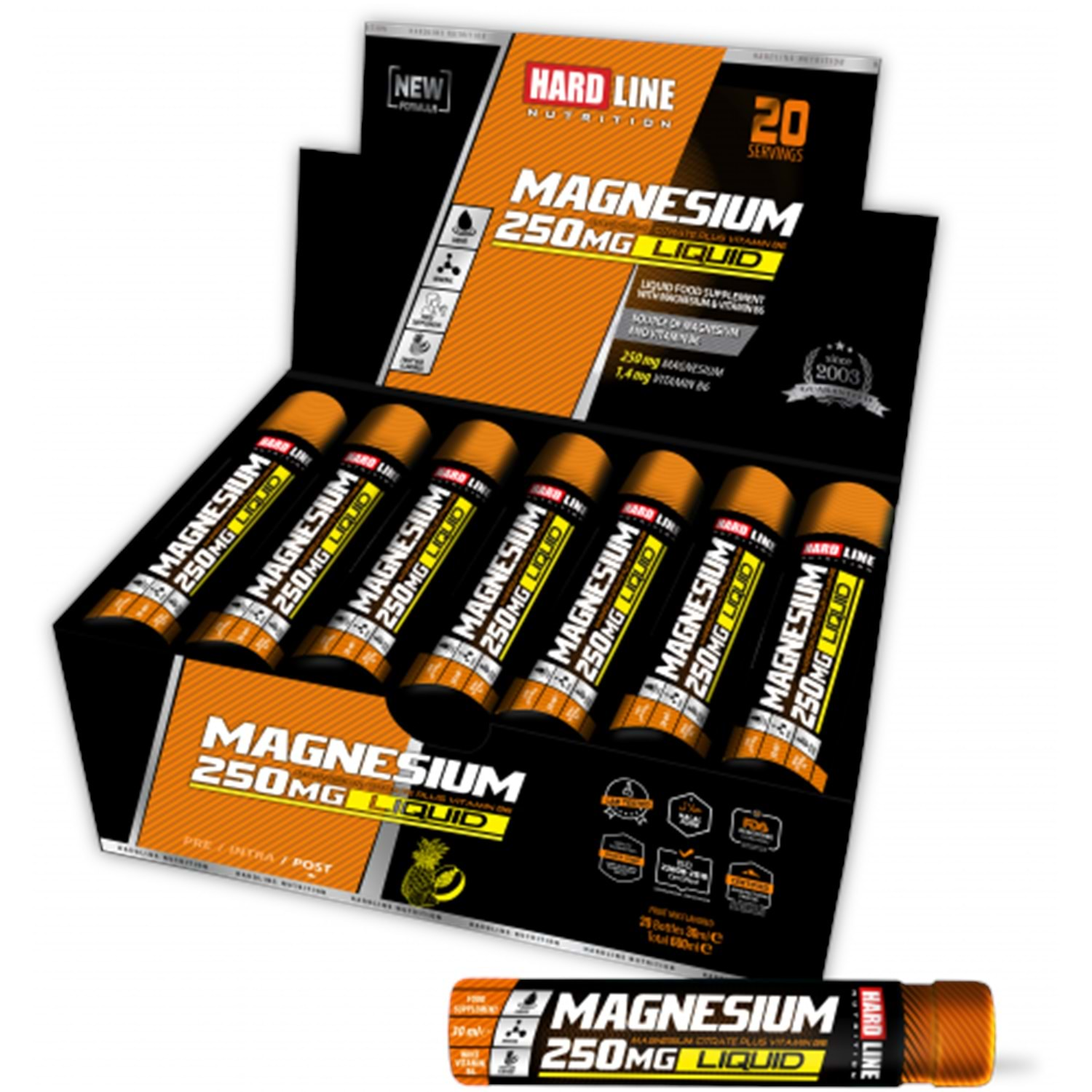 Hardline Magnesium Liquid 250 Mg 30mL 20 Adet